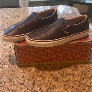 Vans Brown leather slip on